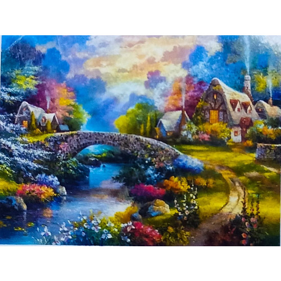 Алмазна мозаїка 30 х 40см "Казковий будиночок" рулон у PVC (без підрамника) Різнокольоровий Unison (60747_O GLD)