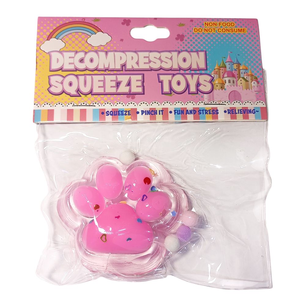 Таба сквиш антистресс лапка прозрачная розовая (712241 pink)