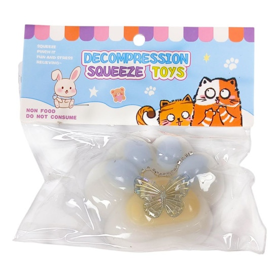 Таба сквіш антистрес  Лапка 7см (712209  White Blue)