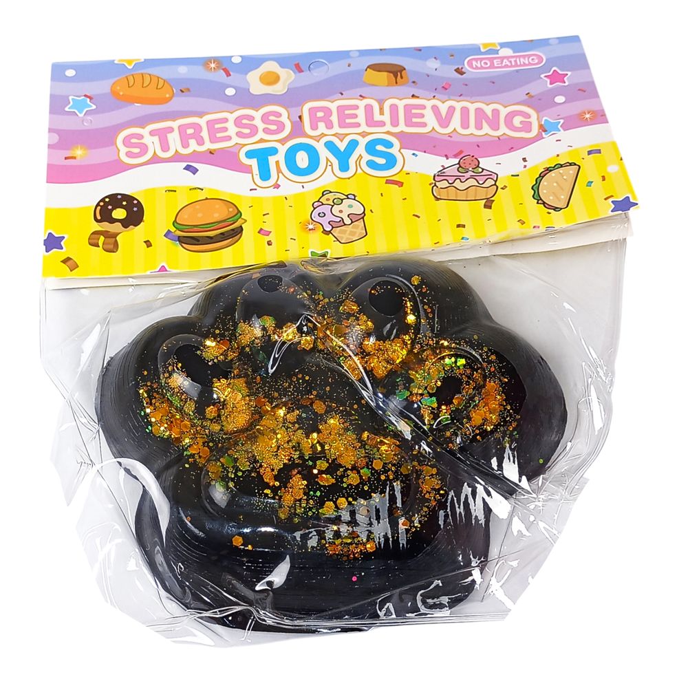 Таба сквіш антистрес  12см Лапка чорна (712215 gold)