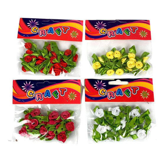 Набір  творчості  з тканини "Бантики-квіточки" 6 кольорів (272-9)