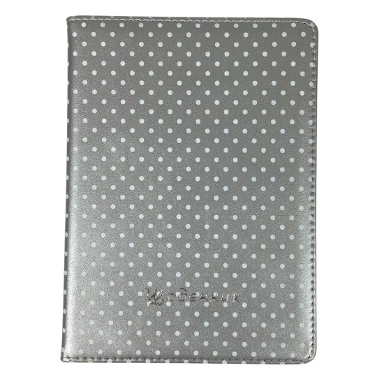Дневник кож/зам 24 х 17,5см "Горошек"  на сером (0025-4)
