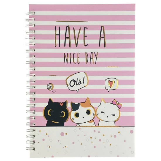 Тетрадь А5 на спирали, 60 листов 70 гр клетка, Кошки (DM-2158-40)