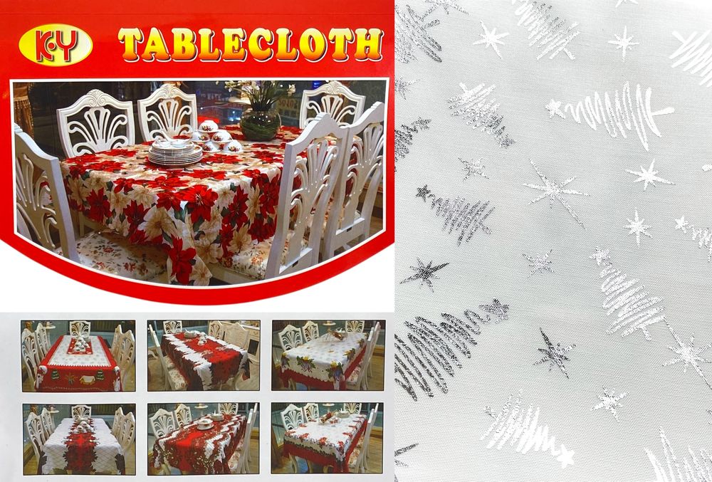 Скатертина новорічна "Ялинки" 150 х 180см (6220-192)
