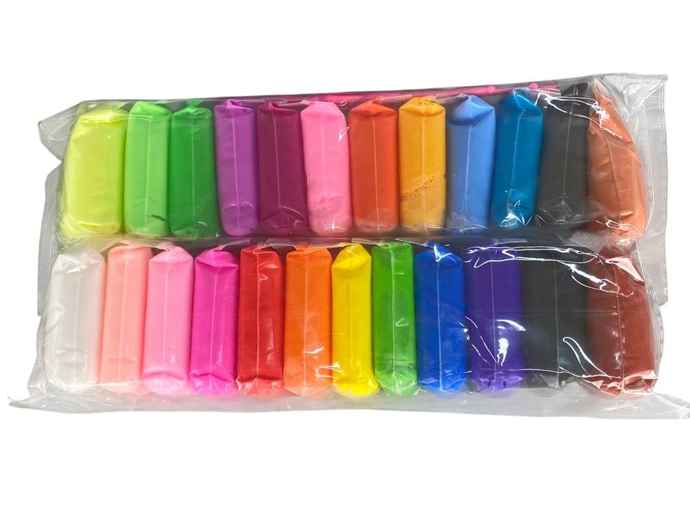 Маса для ліплення супер легкий, 24 кольори , 195гр зі стеками Різнокольоровий Без бренду (832770)