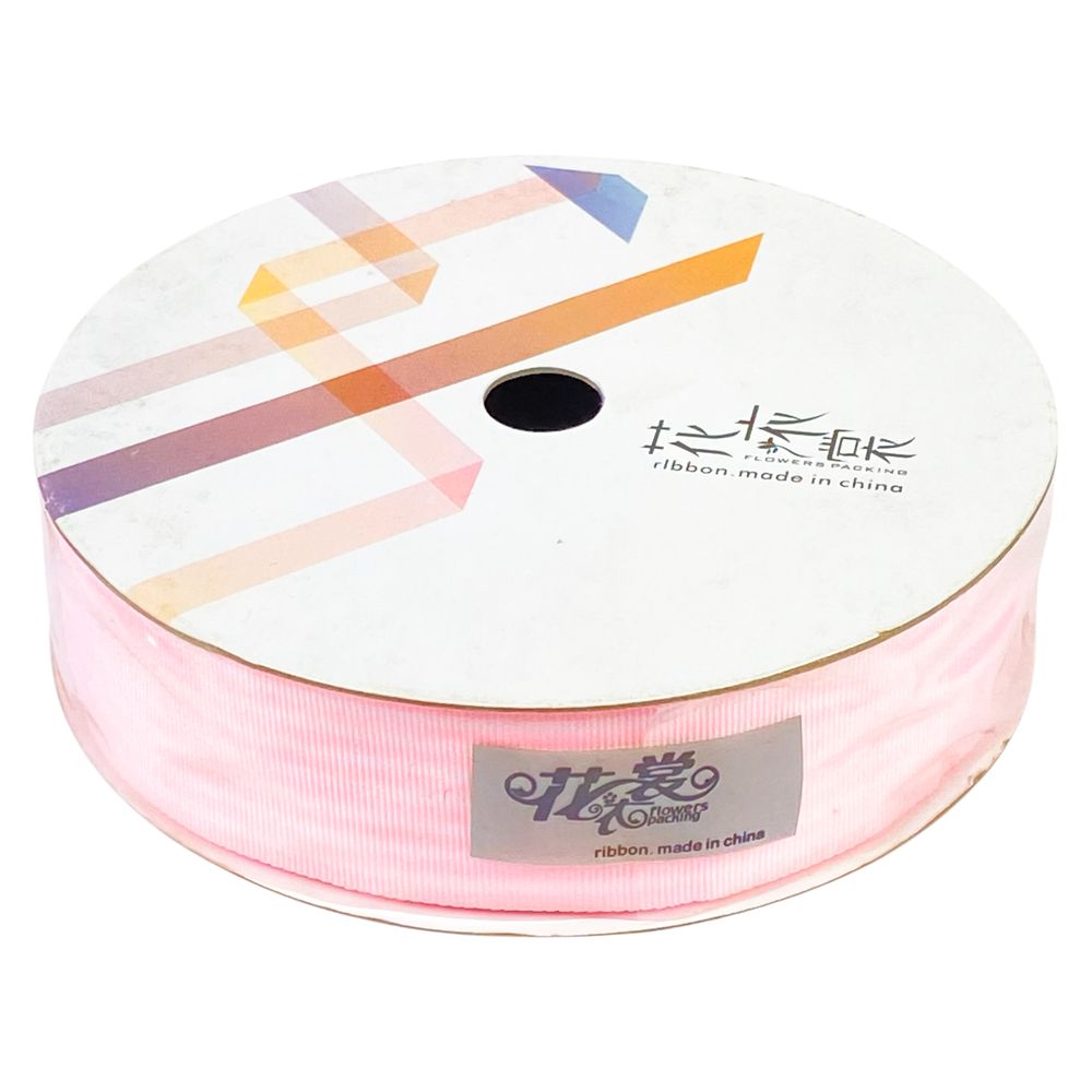 Стрічка декоративна смугаста 28мм х 25м (R.HJSD   pink)