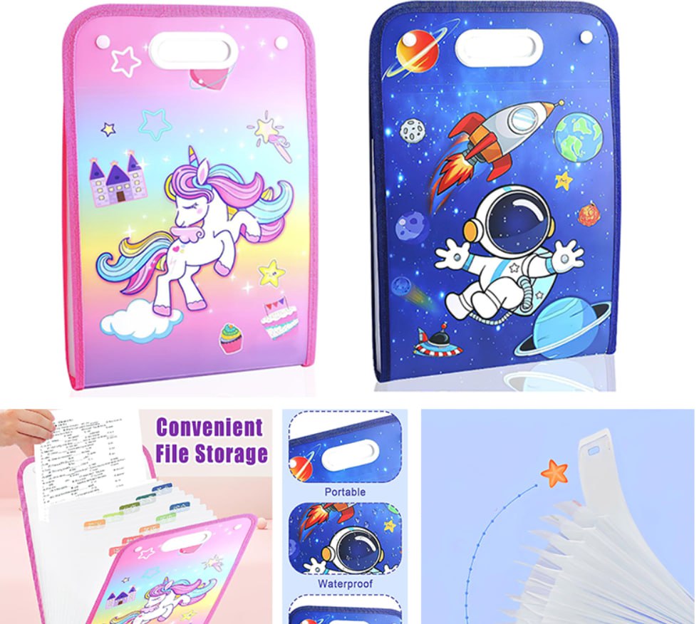 Папка-картотека А4 пластиковая детская, 13 отделений (XM137)