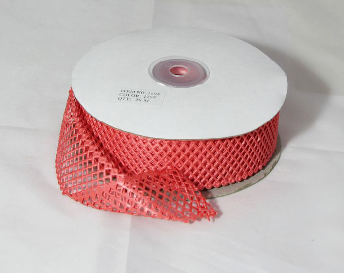 Декоративна тасьма - сітка 4см., 20м. -  корал (TS4020-129)