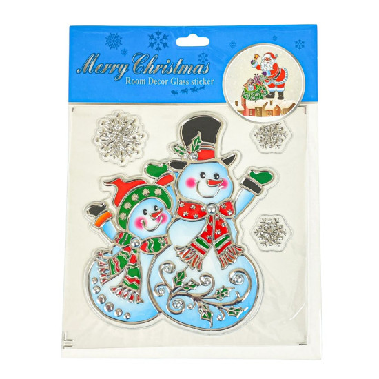 Наліпки для вікон силіконові "Santa" 19*25см, mix (6527-P3-17)