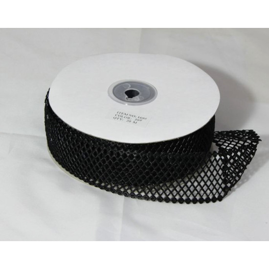 Декоративна тасьма-сітка 4см., 20м. - чорна (TS4020-39)