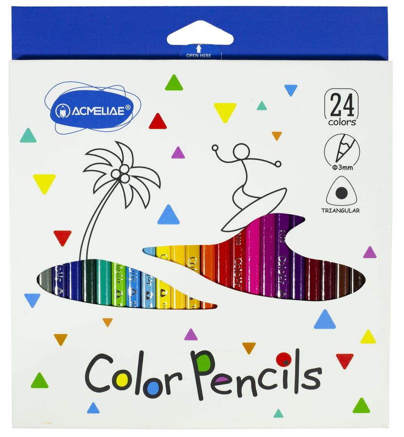 Набор карандашей "Acmeliae" 24цв 3мм треугольные Разноцветный Acmeliae (9402-24)