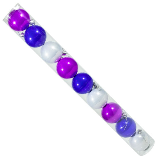 Набор  шаров тубус  "Глянец" D 6см (9шт) (0827)