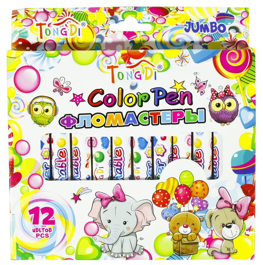 Фломастер TD-6867-12, 12 кольорів в картон. упаковці (TD-6867-12)