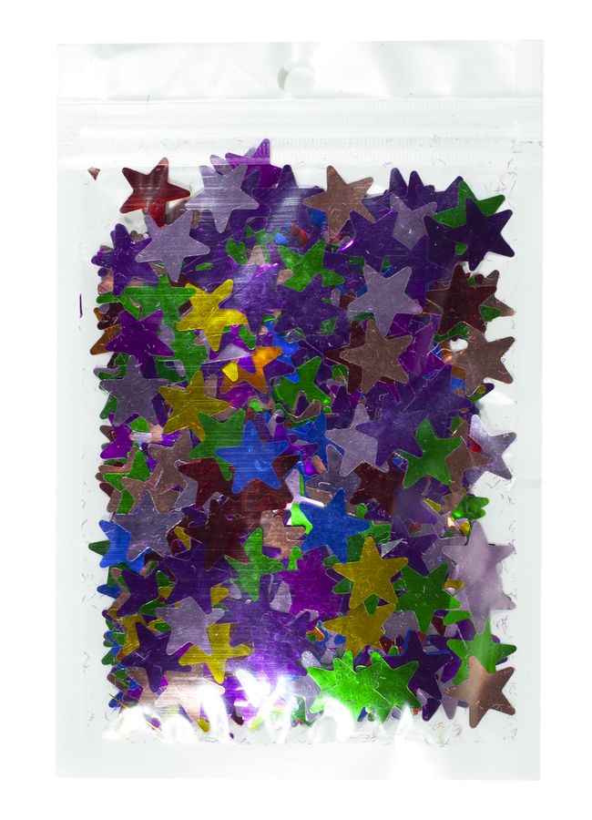 Конфетті зірочки, 15мм, 15г Різнокольоровий Pelican (6206)