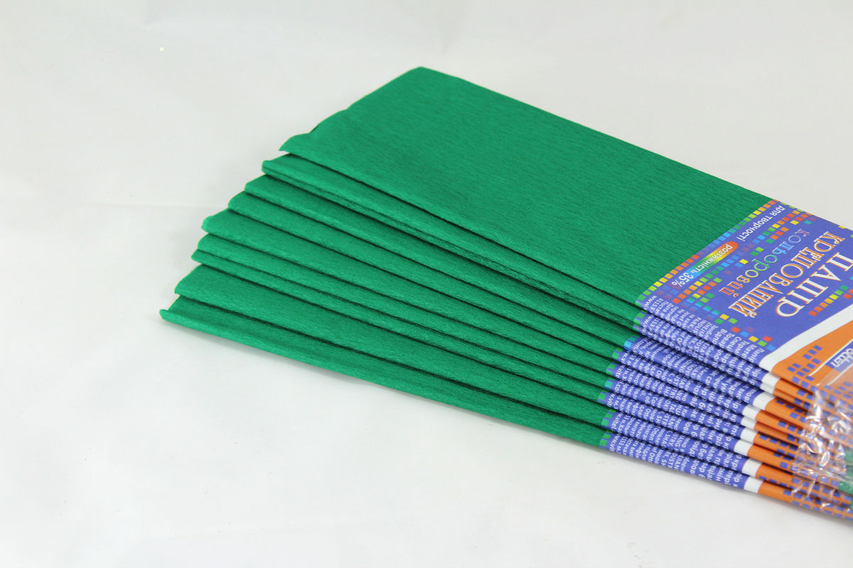Креп-бумага 35% - 50х200см, 20г/м2 - тёмно-зеленая, KR35-8040 (KR35-8040)