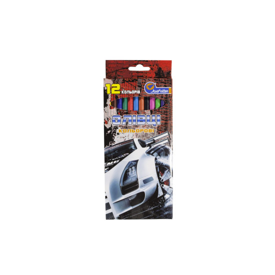 Олівці пластик. "Racing car" 12 кол., В картоні, європ. J. Otten (1051AA-12)