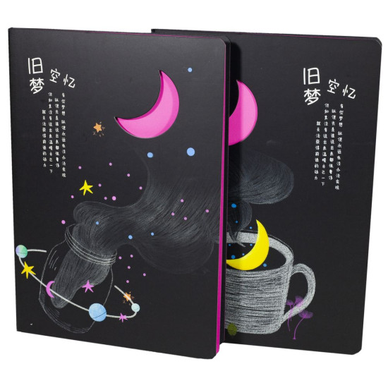 Блокноти-чорні листи, обл. крафт, В5- 20 аркушів "Місяць  неон" (1802-03)