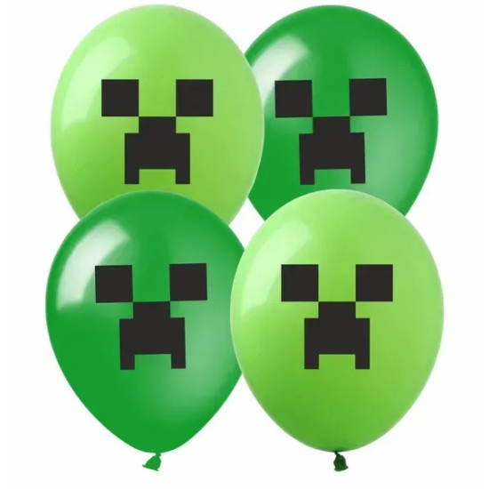 Кульки  12' (30 см)  "МАЙНКРАФТ" 1-стор., 10шт/уп Зелений Pelican (828022)