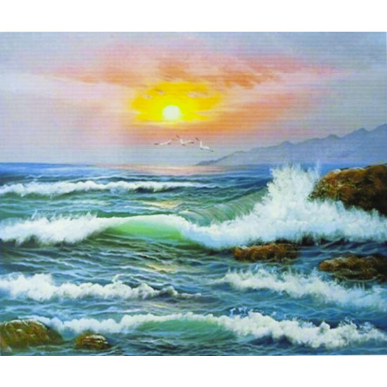 Картина за номерами "Море на заході" 40 * 50см, крас.-акрил, кисть-3шт. (9225)