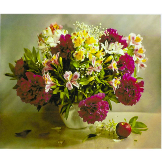 Картина за номерами "Яскравий букет" 40 * 50см, крас.-акрил, кисть-3шт (5438)