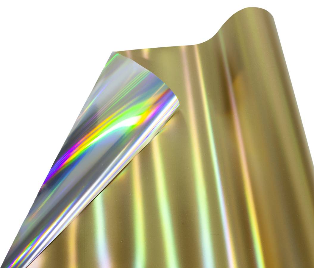 Плівка 0,6х5м "Метафлекс + голограма" для квітів золото (PPMH-02)