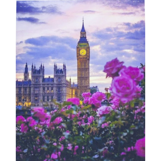 Картина за номерами "Биг-Бен" 40 * 50см, крас.-акрил, кисть-3шт. Різнокольоровий Unison (8101)