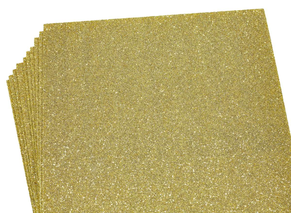 Фоаміран 1мм,  10 аркушів 21х29,7 -  світло-золотистий з глітером (17GLA4-042)