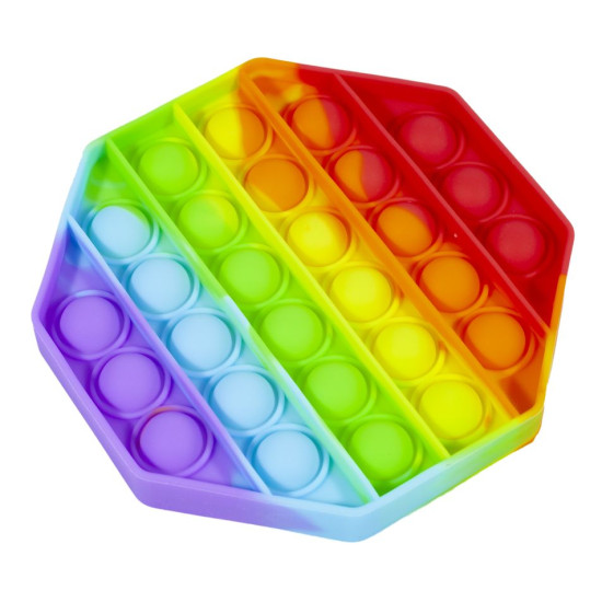 Іграшка-антистрес, пупирка восьмигранник, "POP IT" райдужні (PI-R восьмигранник)