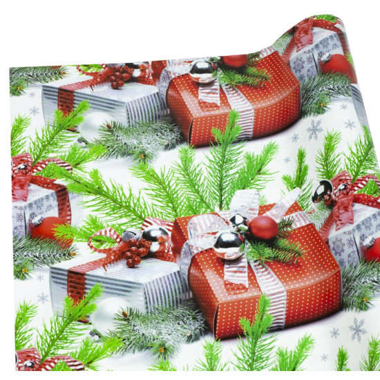 Папір новорічний крейдований для пакування подарунків 80г 100х70  -10 аркушів Різнокольоровий Unison (PVM10-167NY)