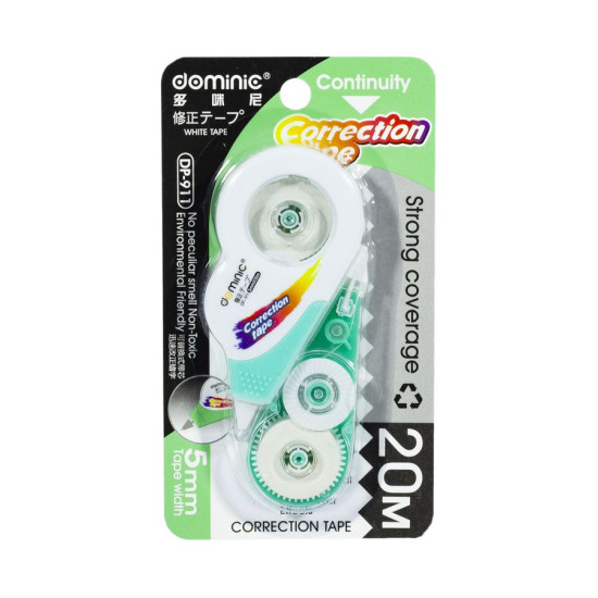 Корректор ленточный  "Dominik" 20м х 5мм с запасным блоком Разноцветный Unison (911-DP)