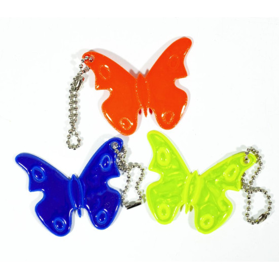 Брелоки  світловідбиваючі "Метелик" мікс кольорів (5502)