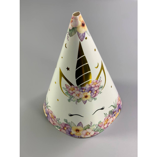 Ковпак "Єдиноріг"  позолота, 10шт/уп Білий Unison (7500-95)