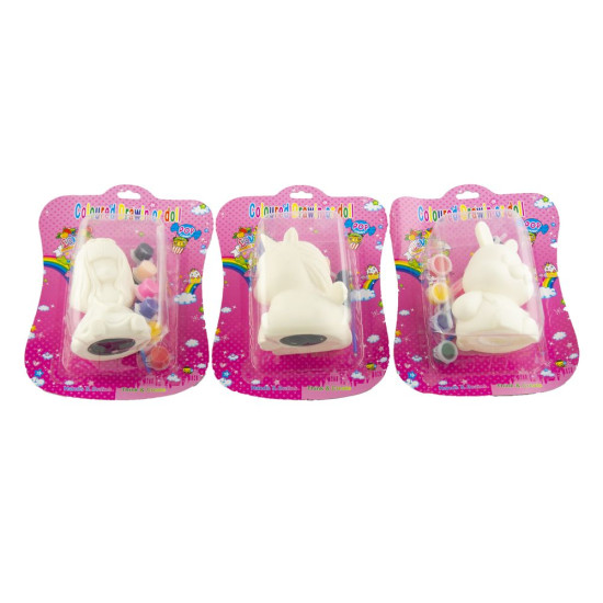 Набір для творчості "Розмалюй скарбничку пластикову для дівчинки" 13см Білий Без бренду (008-А)