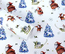 Папір новорічний для пакування подарунків 10 листів - 100 х 70 см 50г Білий Unison (PCZ10070-10-499)