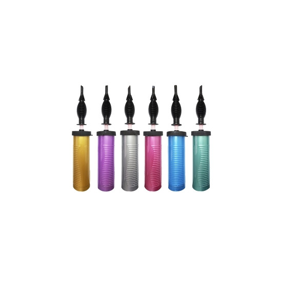 Насос для воздушных шаров "Хром" двухходовой ⌀4см, l=27см ( колба-15см) Разноцветный Unison (883325)