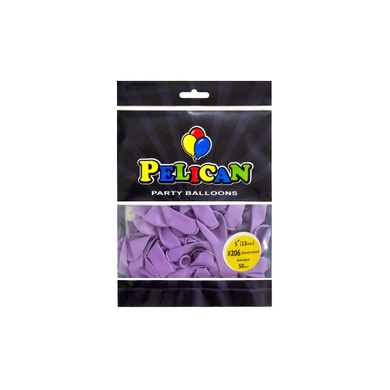 Кульки латексні  5"(13cm) макарун  фіолетовий, Pelican 50шт Фіолетовий Pelican (805206)