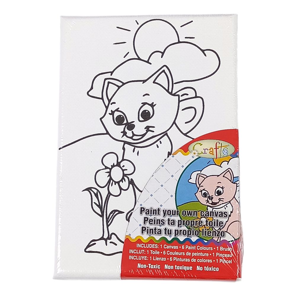 Розмальовка 15 х 10см (полотно на рамі) з акриловими фарбами та пензлем (0682-1)