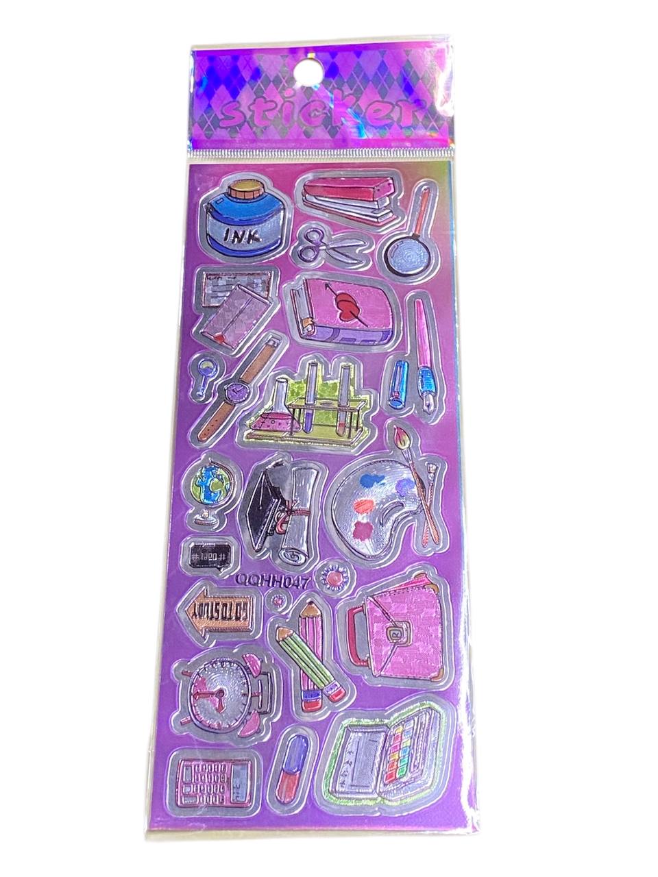 Наклейка пластиковая лазерная 7 х 17см "Косметика" (QQHH050)