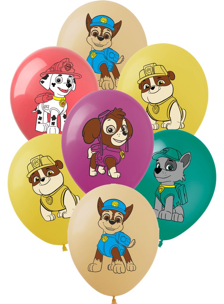 Кульки  латексні 12"(30сm)  "Патруль" пастель 1-стор. 10шт (823212)