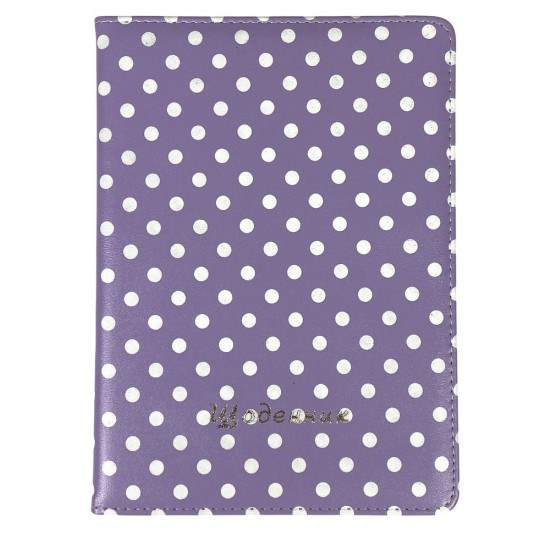 Щоденник шкір/зам 24 х 17,5см "Горошок" на бузковому (0025-5  lilac)