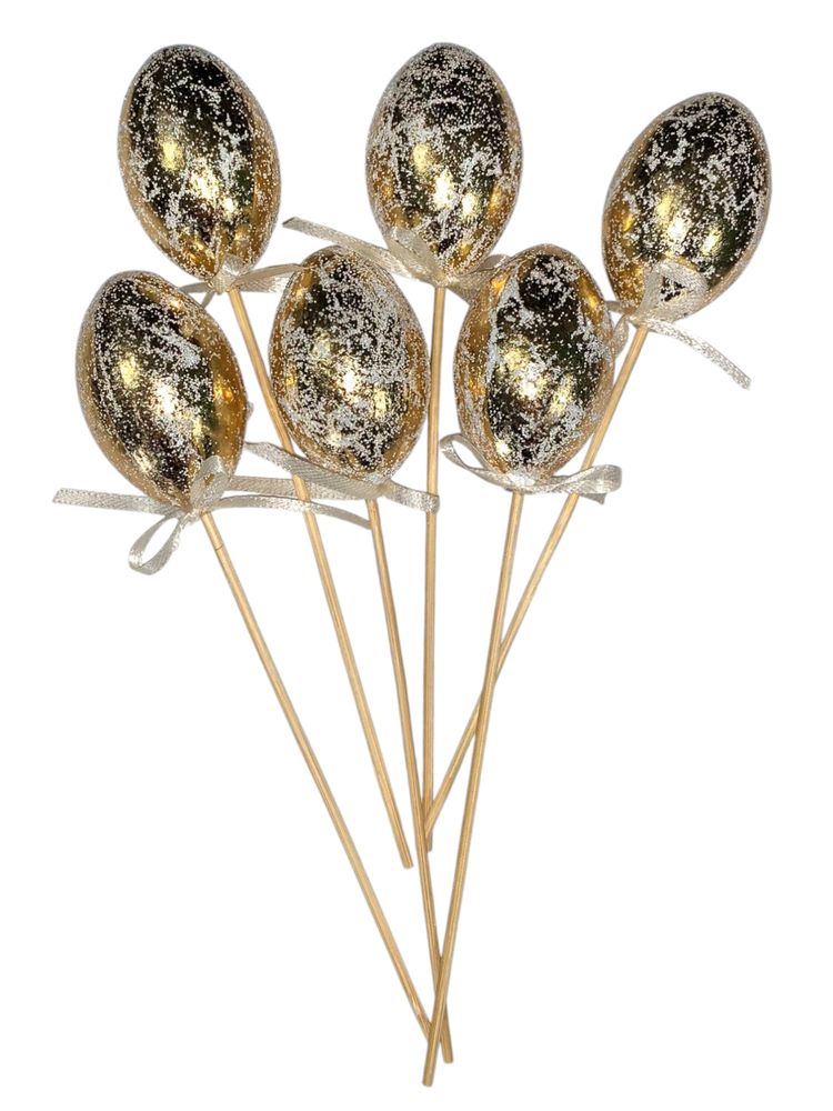 Топпер великодні яйця 6 х 4см Ретро-золото -6шт (L00133)