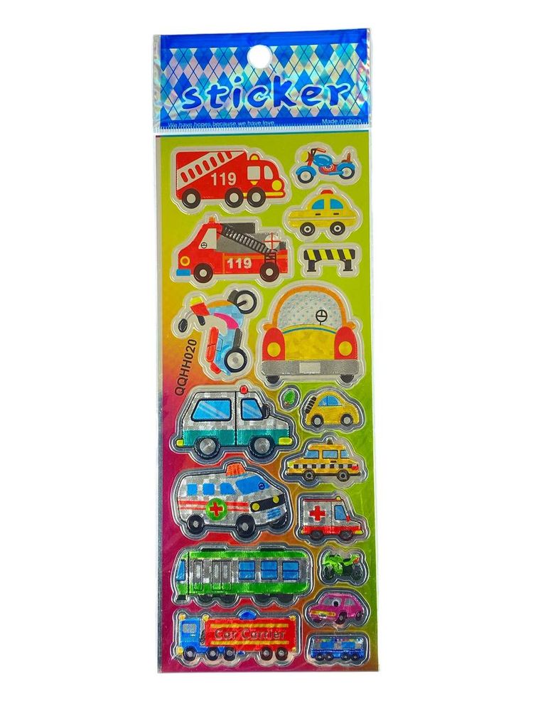 Наліпка пластикова лазерна 7 х 17см "Транспорт" (QQHH020)