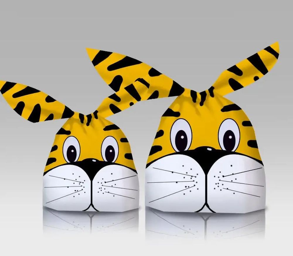 Пакет поліетиленовий з вушками   Тигреня 26 х 14 х 16см,  50шт Помаранчевий Unison (bl2501-273)