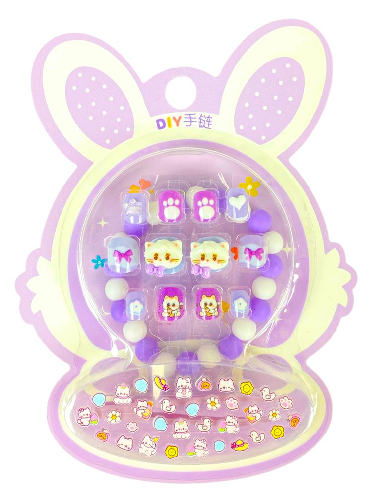 Набір: нігті накладні, браслет, наліпки для нігтей 11 х 14,5см мікс в дисплеї (YM-T010A B)