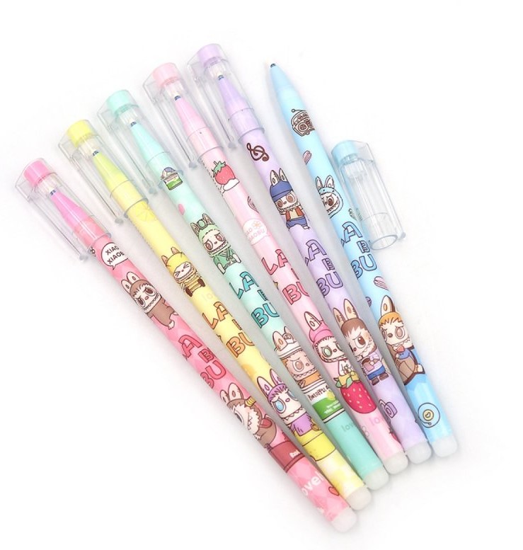 Ручка дитяча, що стирається "Labubu" 0,5мм синя, mix Різнокольоровий (8827)