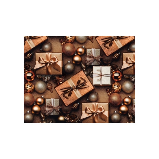 Папір подарунковий  крейдований 80г, новорічний , 100 х 70см  -10 аркушів (PVM10-330NY)