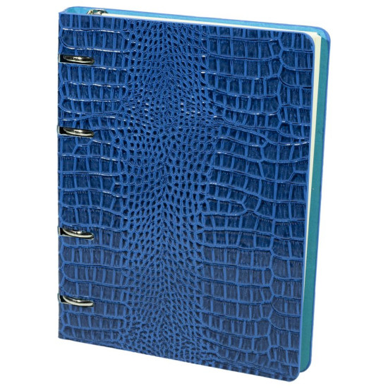 Щоденник недатований клітина "Шкіра крокодила" А5, на кільцях, жовтий папір, mix (162315-А5NK)