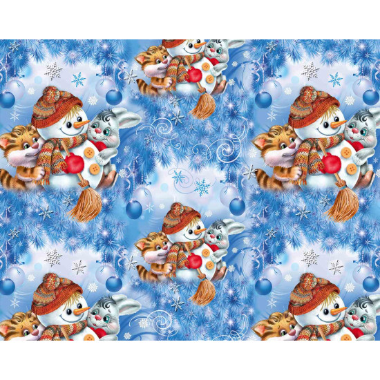 Папір новорічний крейдований для пакування подарунків 80г 100х70  -10 аркушів Різнокольоровий Unison (PVM10-247NY)