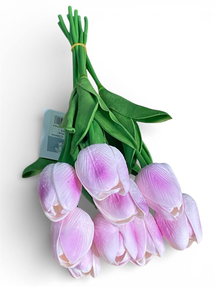 Букет латексних тюльпанів з ефектом живого дотику, 9 бутонів (4 х 4см), орхідея, 34 см Різнокольоровий Marill (C30444-03)