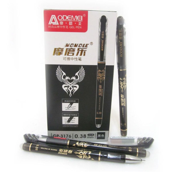 Ручка стираемая гелевая черная 0.5мм (12шт/уп) Unison (GP-3176)